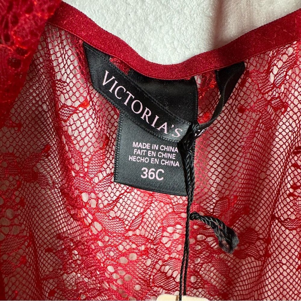 NWT Victoria’s Secret Red Lace Babydoll Camisole Caged Valentines Nighty 36C - Picture 6 of 7